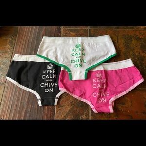 “KEEP CALM “ and CHIVE ON WOMENS BOY BRIEFS (3)